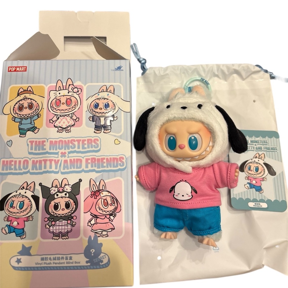 POP MART Pochacco Hello Kitty NEW Labubu X Sanrio Monsters 💙🤍 - Picture 2 of 7